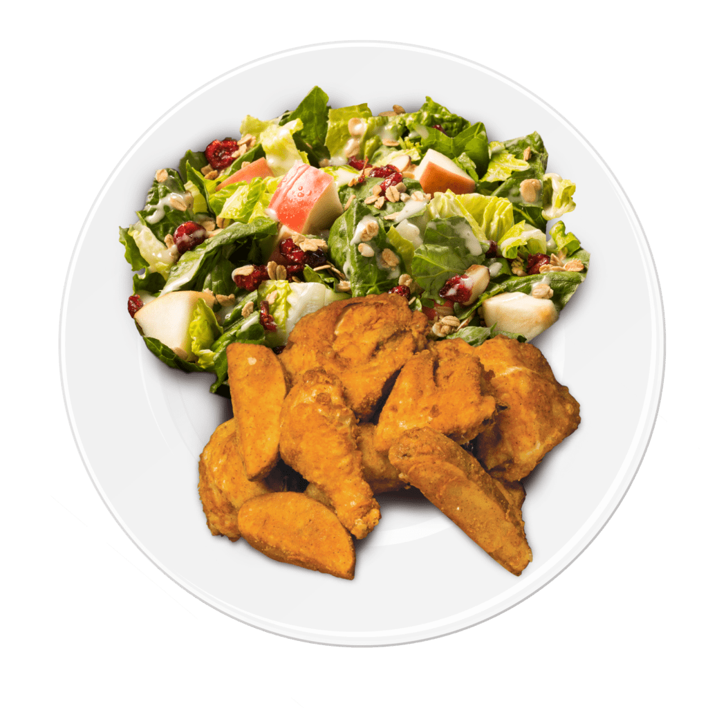 chicken and salad on a plate